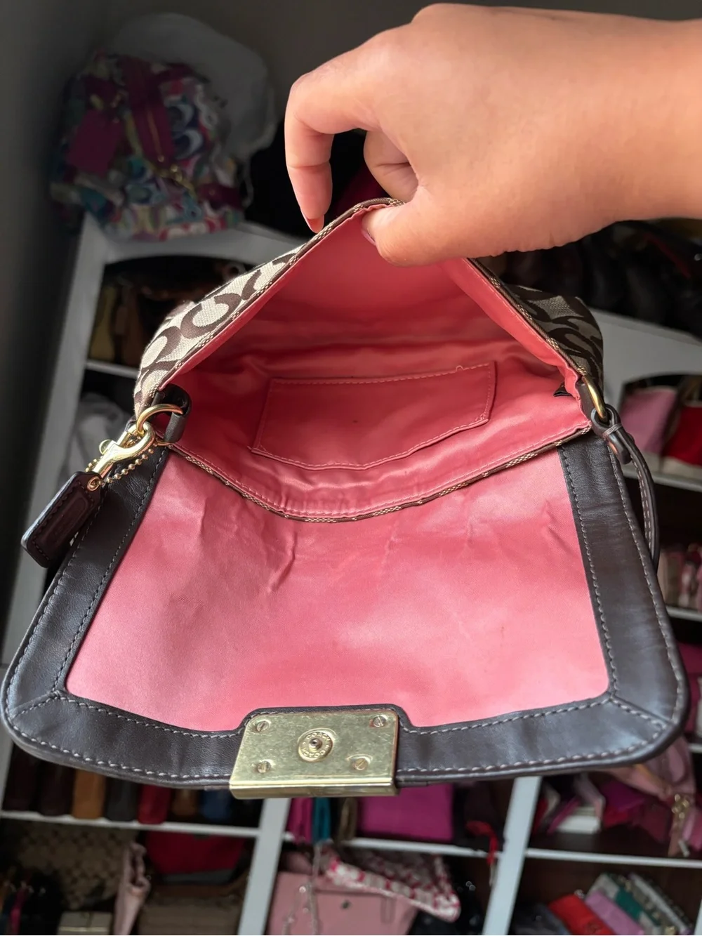 🤎💛Y2K COACH Kristin Op Art Large Wristlet Mini Bag & Wallets Set